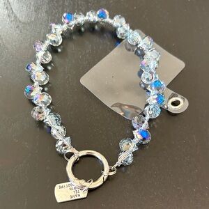 Elegant Silver and Blue Beaded Bracelet